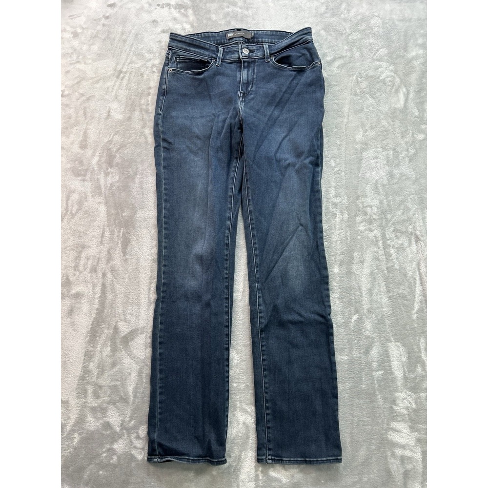 Levis Mid Rise Straight Jeans Womens Sz 6 Dark Blue Stretch Western Cowgirl Soft